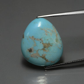 7.39 ct Blue Turquoise Gemstone, Turquoise Gem in Fancy Cabochon Shape for Sale.