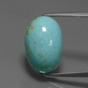 6.68 ct Blue Turquoise Gemstone, Turquoise Gem in Oval Cabochon Shape for Sale.