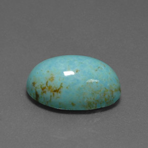 6.68 ct Blue Turquoise Stone, Natural Turquoise in Oval Cabochon Shape for Sale