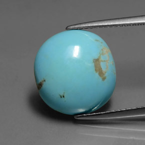 5.58 ct Blue Turquoise Gemstone, Turquoise Gem in Cushion Cabochon Shape for Sale.