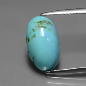 2.94 ct Blue Turquoise Gemstone, Turquoise Gem in Oval Cabochon Shape for Sale.