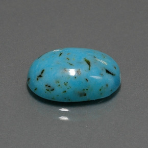 6.96 ct Blue Turquoise Stone, Natural Turquoise in Oval Cabochon Shape for Sale