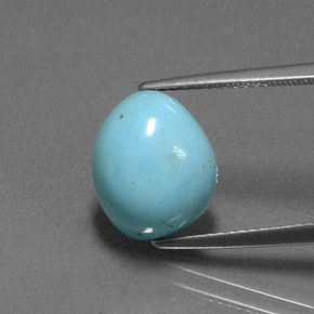 4.29 ct Blue Turquoise Gemstone, Turquoise Gem in Fancy Cabochon Shape for Sale.