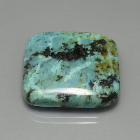 35.66 ct Green Turquoise Stone, Natural Turquoise in Square Cabochon Shape for Sale