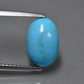 1.74 ct Blue Turquoise Gemstone, Turquoise Gem in Oval Cabochon Shape for Sale.