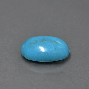 1.74 ct Blue Turquoise Stone, Natural Turquoise in Oval Cabochon Shape for Sale