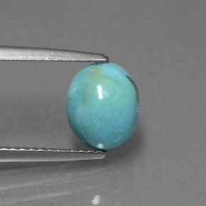 1.27 ct Green Turquoise Gemstone, Turquoise Gem in Oval Cabochon Shape for Sale.