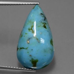8.46 ct Blue Turquoise Gemstone, Turquoise Gem in Pear Cabochon Shape for Sale.