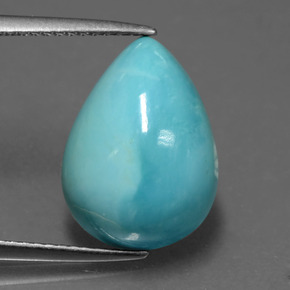5.14 ct Blue Turquoise Gemstone, Turquoise Gem in Pear Cabochon Shape for Sale.