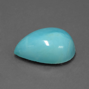 5.14 ct Blue Turquoise Stone, Natural Turquoise in Pear Cabochon Shape for Sale