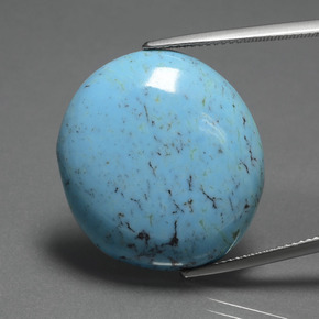 20.47 ct Blue Turquoise Gemstone, Turquoise Gem in Oval Cabochon Shape for Sale.