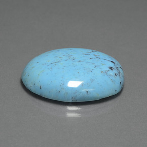 20.47 ct Blue Turquoise Stone, Natural Turquoise in Oval Cabochon Shape for Sale