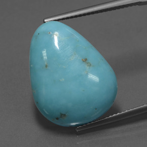 16.07 ct Blue Turquoise Gemstone, Turquoise Gem in Pear Cabochon Shape for Sale.