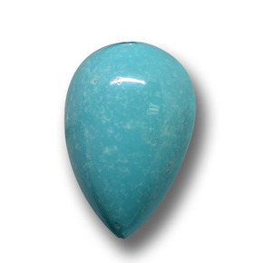 4.42 ct Blue Turquoise Gemstone, Turquoise Gem in Pear Cabochon Shape for Sale.