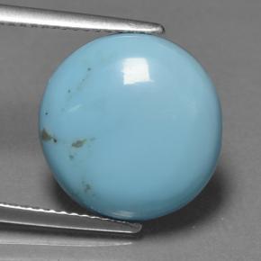 6.44 ct Blue Turquoise Gemstone, Turquoise Gem in Round Cabochon Shape for Sale.