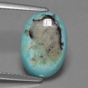 2.72 ct Blue Turquoise Gemstone, Turquoise Gem in Oval Cabochon Shape for Sale.