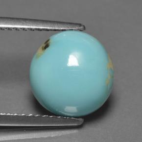 3.38 ct Blue Turquoise Gemstone, Turquoise Gem in Round Cabochon Shape for Sale.