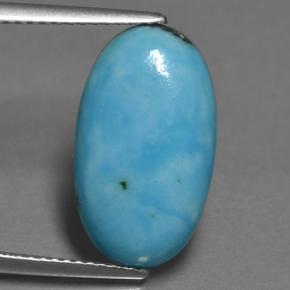 5.20 ct Blue Turquoise Gemstone, Turquoise Gem in Oval Cabochon Shape for Sale.