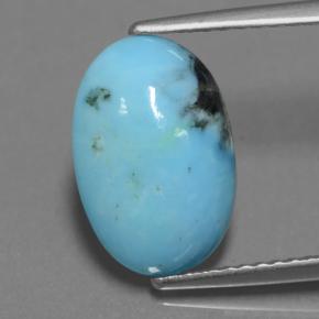 2.40 ct Blue Turquoise Gemstone, Turquoise Gem in Oval Cabochon Shape for Sale.