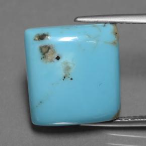 9.94 ct Blue Turquoise Gemstone, Turquoise Gem in Square Cabochon Shape for Sale.