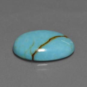 7.75 ct Blue Turquoise Stone, Natural Turquoise in Oval Cabochon Shape for Sale