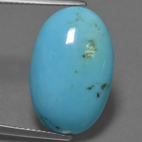 8.57 ct Blue Turquoise Gemstone, Turquoise Gem in Oval Cabochon Shape for Sale.