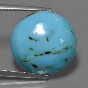 9.94 ct Blue Turquoise Gemstone, Turquoise Gem in Round Cabochon Shape for Sale.
