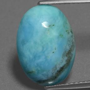 3.56 ct Blue Turquoise Gemstone, Turquoise Gem in Oval Cabochon Shape for Sale.