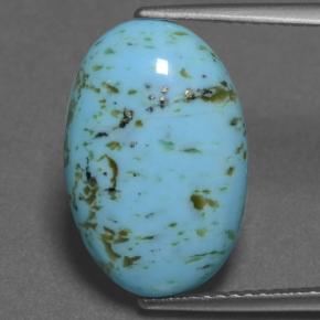 4.73 ct Blue Turquoise Gemstone, Turquoise Gem in Oval Cabochon Shape for Sale.