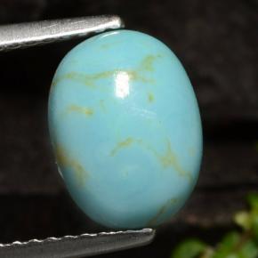1.72 ct Blue Turquoise Gemstone, Turquoise Gem in Oval Cabochon Shape for Sale.