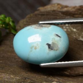 4.19 ct Blue Turquoise Stone, Natural Turquoise in Oval Cabochon Shape for Sale
