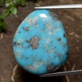 9.24 ct Blue Turquoise Gemstone, Turquoise Gem in Fancy Cabochon Shape for Sale.