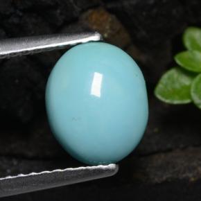 1.11 ct Blue Turquoise Gemstone, Turquoise Gem in Oval Cabochon Shape for Sale.