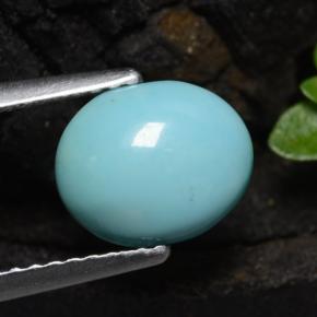 1.11 ct Blue Turquoise Stone, Natural Turquoise in Oval Cabochon Shape for Sale