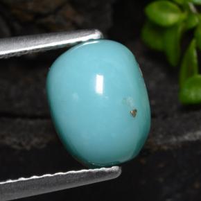 2.05 ct Blue Turquoise Gemstone, Turquoise Gem in Oval Cabochon Shape for Sale.