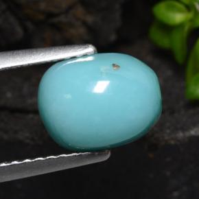 2.05 ct Blue Turquoise Stone, Natural Turquoise in Oval Cabochon Shape for Sale