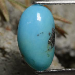 1.34 ct Blue Turquoise Gemstone, Turquoise Gem in Fancy Cabochon Shape for Sale.