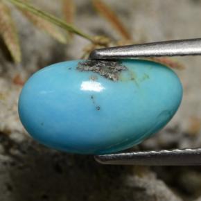 1.34 ct Blue Turquoise Stone, Natural Turquoise in Fancy Cabochon Shape for Sale