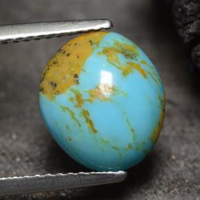 2.22 ct Blue Turquoise Gemstone, Turquoise Gem in Fancy Cabochon Shape for Sale.