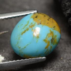 2.22 ct Blue Turquoise Stone, Natural Turquoise in Fancy Cabochon Shape for Sale
