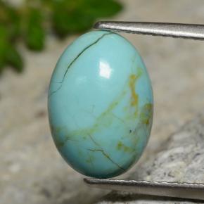 2.15 ct Blue Turquoise Gemstone, Turquoise Gem in Oval Cabochon Shape for Sale.