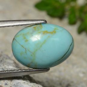 2.15 ct Blue Turquoise Stone, Natural Turquoise in Oval Cabochon Shape for Sale