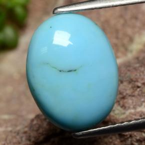 2.29 ct Blue Turquoise Gemstone, Turquoise Gem in Oval Cabochon Shape for Sale.