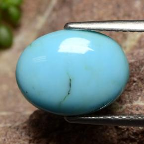 2.29 ct Blue Turquoise Stone, Natural Turquoise in Oval Cabochon Shape for Sale