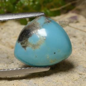 3.24 ct Blue Turquoise Gemstone, Turquoise Gem in Trillion Cabochon Shape for Sale.