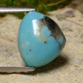 3.24 ct Blue Turquoise Stone, Natural Turquoise in Trillion Cabochon Shape for Sale