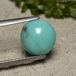 1.95 ct Blue Turquoise Gemstone, Turquoise Gem in Round Cabochon Shape for Sale.
