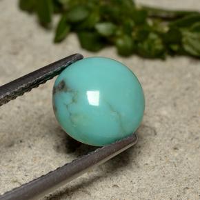 1.95 ct Blue Turquoise Stone, Natural Turquoise in Round Cabochon Shape for Sale