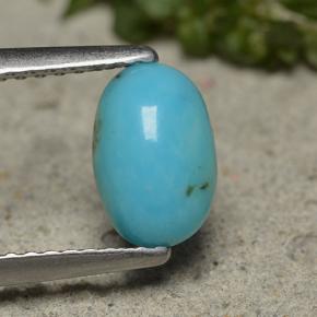0.85 ct Blue Turquoise Gemstone, Turquoise Gem in Oval Cabochon Shape for Sale.