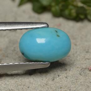 0.85 ct Blue Turquoise Stone, Natural Turquoise in Oval Cabochon Shape for Sale